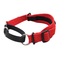 Black Dog Whippet Adjustable Dog Collar Red 28-36cm