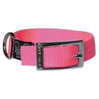 Prestige Pet Single Layer Nylon Adjustable Dog Collar Hot Pink 3/4 Inch x 36cm