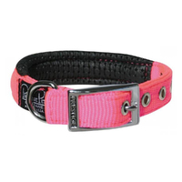 Prestige Pet Soft Padded Adjustable Dog Collar Hot Pink 3/4 Inch x 36cm