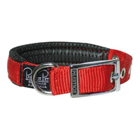 Prestige Pet Soft Padded Adjustable Dog Collar Red 3/4 Inch x 36cm