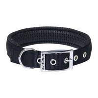 Prestige Pet Soft Padded Adjustable Dog Collar Black 1 Inch x 51cm