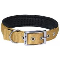 Prestige Pet Soft Padded Adjustable Dog Collar Gold 1 Inch x 56cm