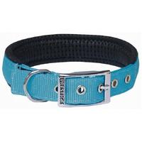 Prestige Pet Soft Padded Adjustable Dog Collar Turquoise 1 Inch x 56cm