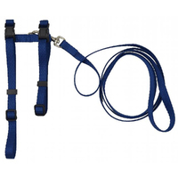 Prestige Pet Adjustable Cat/Puppy Harness w/ Leash 3/8 Inch Navy