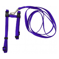 Prestige Pet Adjustable Cat/Puppy Harness w/ Leash 3/8 Inch Purple