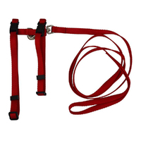 Prestige Pet Adjustable Cat/Puppy Harness w/ Leash 3/8 Inch Red