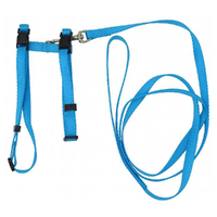 Prestige Pet Adjustable Cat/Puppy Harness w/ Leash 3/8 Inch Turquoise