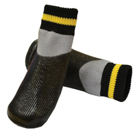 Zeez Waterproof Non-Slip Dog Socks Black 4 Pack Small