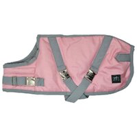 Zeez Supreme Waterproof Dog Coat Flamingo Pink/Grey 31cm Size 12