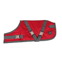 Zeez Supreme Waterproof Dog Coat Ruby Red/Grey 81cm Size 32