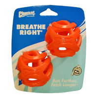 Chuckit Breathe Right Fetch Ball Dog Toy Medium 6cm 2 Pack