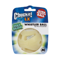 Chuckit Pro LX Whistler Ball Max Glow Dog Toy for Pro LX Launcher Medium