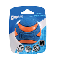 Chuckit Ultra Squeaker Ball Interactive Play Dog Toy Medium 6cm