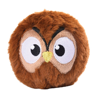 HugSmart Super Ball Zoo Ball Owl Interactive Plush Dog Squeaker Toy 10cm