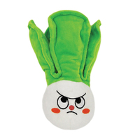 HugSmart Fuzzy Friendz Feisty Veggie Bok-Choy Plush Dog Squeaker Toy