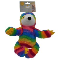 Prestige Pet Snuggle Buddies Sloth Plush Dog Squeaker Toy Rainbow Large