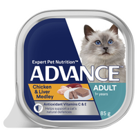 Advance Adult 1+ Wet Cat Food Chicken & Liver Medley 7 x 85g