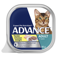 Advance Adult 1+ Wet Cat Food Tender Chicken Delight 7 x 85g