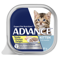 Advance Kitten 2-12 Months Wet Cat Food Tender Chicken Delight 7 x 85g