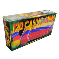 Casino Poker Chips Gambling Game in Plastic Tray 120 Pieces (CAS003237)