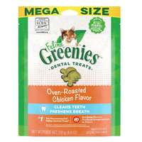 Greenies Feline Dental Treats Oven Roasted Chicken for Cats Mega Size 130g