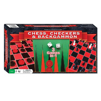 Continuum Chess Checkers & Backgammon Board Game 2-Players Ages 6+ (CLA003746)