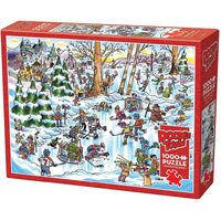 Cobble Hill DoodleTown Hockey Town Jigsaw Puzzle incl Poster 1000pcs (COB44506)