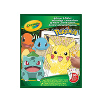 Crayola Pokemon Colour & Sticker Book 50+ Stickers 32 Pages (CRA04-2740)