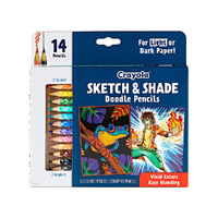 Crayola Sketch & Shade Doodle Pencils Vivid Colors 14 Pack (CRA68-2116)