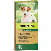 Drontal Chewable Allwormer for Puppies & Small Dogs 3kg 50 Pack 