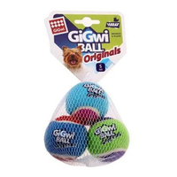 Gigwi Tennis Ball Non-Abrasive Interactive Play Dog Toy Medium 3 Pack