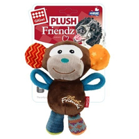 Gigwi Plush Friendz Dog Toy Multi Colour Squeaker Monkey