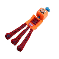 GiGwi Monster Rope Plush Squeaker Dog Toy Orange Medium Large