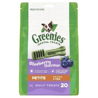 Greenies Blueberry Flavour Petite Dogs Dental Treats 7-11kg 340g