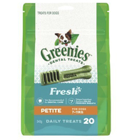 Greenies Fresh Mint Petite Dogs Dental Treats 7-11kg 340g