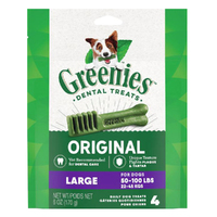 Greenies Dental Treats Oral Care Original Large for Dogs 22-45kg 4 Pack