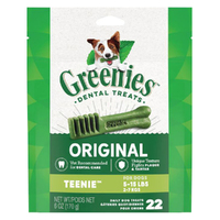 Greenies Dental Treats Oral Care Original Teenie for Dogs 2-7kg 22 Pack