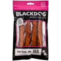 Blackdog Pork Twists Natural Dog Chew Treats 4 Pack