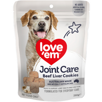 Love Em Joint Care Beef Liver Cookies Dog Treats 250g