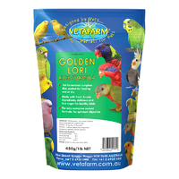 Vetafarm Golden Lori Lorikeets Rice Exotic Pet food Bird Formula 450g 