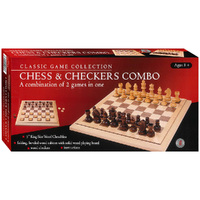 Hansen Classic Game Collection Chess & Checkers Combo Bevel Edge 15" (HSN00906)