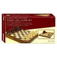 Hansen Classic Game Collection Wood 3-in-1 Game Set for Ages 13+ (HSN10728)