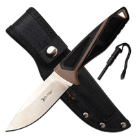 Elk Ridge Rubber Grip Knife 223mm with Fire Starter (K-ER-200-23BR)