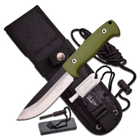 Elk Ridge Green Knife Survival Kit with Nylon Sheath (K-ER-555GN)