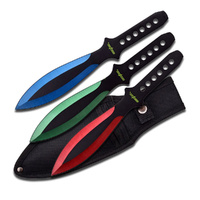 Perfect Point Blue Green & Red Throwing Knives (K-PP-114-3RGB)