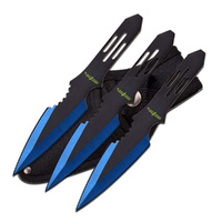 Perfect Point Throwing Knives incl Nylon Sheath Blue 3 Pack (K-PP-595-3BL)