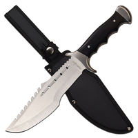 Survivor Black Sawback Knife w/ Sheath 349mm (K-SV-FIX008BK)