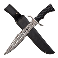 Survivor Skull Pattern Stainless Steel Fixed Blade Knife 483mm (K-SV-FIX011BK)