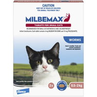 Milbemax Under 2kg Cat Broad Spectrum Allwormer Tablets 20 Pack