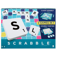 Mattel Classic Scrabble 2 Games in 1 Double-Sided Board 2-4 Players (MAT212941)